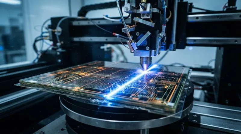Glass substrate processed with a femtosecond laser